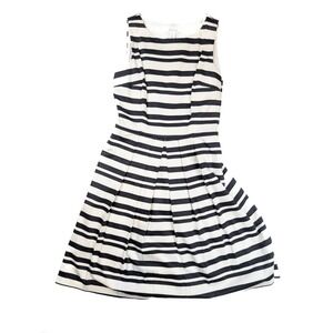 White House Black Market Sleveless Black White Striped Midi Dress Women's Size 6